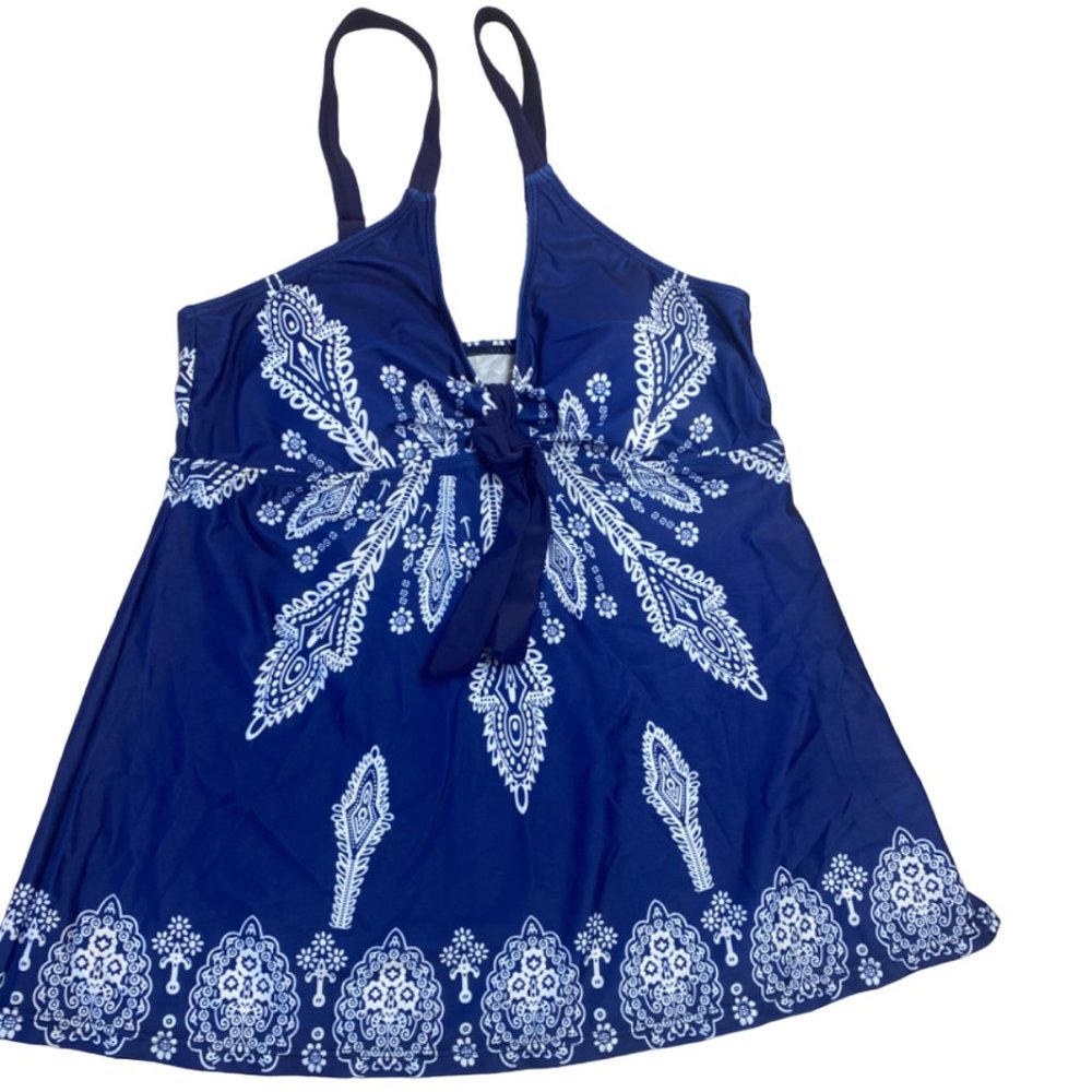 Tankini top in bandana blue NWOT
